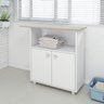 Tábua de Passar Roupa Com Armário 2 Portas Para Lavanderia: Branco - 2
