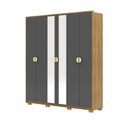Ver imagem 2 de Guarda-roupa Noronha 6 Portas Nature Alasca com Espelho 4 Gavetas 203cm