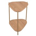 Ver imagem 3 de Mesa Lateral de Apoio Orgânica Artesano 45 Cm (largura) em Mdp Hanover (mel) e Pés em Aço Dourado