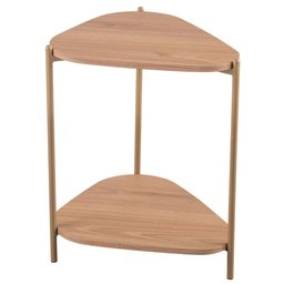 Mesa Lateral de Apoio Orgânica Artesano 45 Cm (largura) em Mdp Hanover (mel) e Pés em Aço Dourado - 2