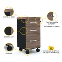 Ver imagem 3 de GAVETEIRO VOLANTE 3 GAVETAS PANDIN PE40 - WALNUT GVPS03GVPE40