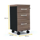 Ver imagem 2 de GAVETEIRO VOLANTE 3 GAVETAS PANDIN PE40 - WALNUT GVPS03GVPE40