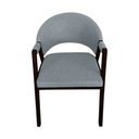 Ver imagem 3 de Kit 6 Cadeiras de Jantar Madeira Maciça Castanho Premium Helen Linho Cinza