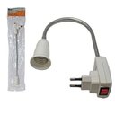 Ver imagem 6 de Soquete 60cm Haste Flexível Lâmpada Interruptor Tomada Luminária E27 Socket Articulado Iluminação Nã