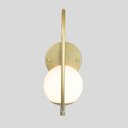 Ver imagem 3 de Kit 2 Arandela Parede Online Dourado Globo de Vidro Branco