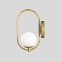 Ver imagem 4 de Kit 2 Arandela Parede Online Dourado Globo de Vidro Branco