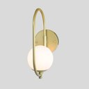 Ver imagem 6 de Kit 2 Arandela Parede Online Dourado Globo de Vidro Branco