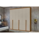 Ver imagem 1 de Guarda Roupa Casal 6 Portas e 4 Gavetas Alonzo New Amêndoa-off White - Lopas