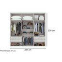 Ver imagem 4 de Guarda Roupa Casal 6 Portas e 4 Gavetas Alonzo New Amêndoa-off White - Lopas