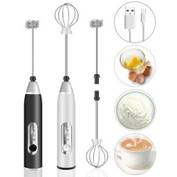 Mini Mixer Batedor Elétrico Bebidas e Ovos Portátil Preto - 6