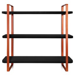 Prateleira Tripla Nicho Hone Modelo Industrial Decoração Casa 60x15 Cobre/Preto - 3