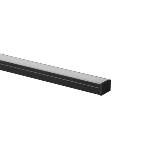 Perfil de Embutir / Sobrepor para Fita Led Blumenau Line Easy Marcenaria 17mm com 2 Metros Preto Fos
