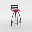 Ver imagem 1 de Kit Cadeira Giratoria e Fixa Altura 70cm Assento 35cm:vermelho/preto