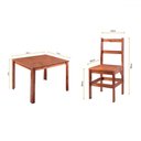 Ver imagem 3 de Mesa de Jantar 4 Lugares Cherry Madeira Maciça Mogano - Pnr Móveis