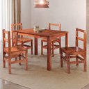 Ver imagem 2 de Mesa de Jantar 4 Lugares Cherry Madeira Maciça Mogano - Pnr Móveis