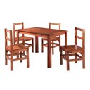 Ver imagem 1 de Mesa de Jantar 4 Lugares Cherry Madeira Maciça Mogano - Pnr Móveis