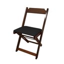 Ver imagem 1 de Cadeira Luxo Dobravel de Madeira Estofada Preto - SS