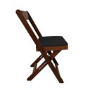 Ver imagem 2 de Cadeira Luxo Dobravel de Madeira Estofada Preto - SS