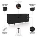 Ver imagem 3 de Balcão de Cozinha com Pia Inox 180cm Pérola Z34 Preto Mpozenato