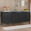 Ver imagem 2 de Balcão de Cozinha com Pia Inox 180cm Pérola Z34 Preto Mpozenato
