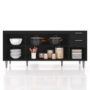 Ver imagem 5 de Balcão de Cozinha com Pia Inox 180cm Pérola Z34 Preto Mpozenato