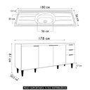 Ver imagem 4 de Balcão de Cozinha com Pia Inox 180cm Pérola Z34 Preto Mpozenato