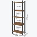 Ver imagem 3 de Estante de Livros Industrial 252CMX178CM 15 Prateleiras 2 Portas Marrom/Lamina Mel/Preto