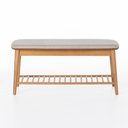 Ver imagem 1 de Banco Sapateira com Prateleira Ripada Liva 100 Cm X 36 Cm Tauari Bege