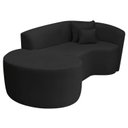 Ver imagem 6 de Recamier Curvo Orgânico 150cm 2 Lugares Lado Esquerdo para Sala de Estar Bouclé Londres