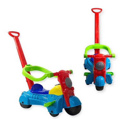 Brinquedo Moto Andador Baby Infantil com Haste Menino