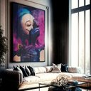 Ver imagem 1 de Quadro Decorativo Mulher Intense em Moldura Caixa Tacolado Moldura Trad 1cm Preta sem Vidro 40 X 60c