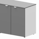 Ver imagem 6 de Armário Baixo Escritório 4 Portas C/ Chave 160 Cm F5 Office Cor:cinza Sagrado com Branco