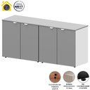 Ver imagem 5 de Armário Baixo Escritório 4 Portas C/ Chave 160 Cm F5 Office Cor:cinza Sagrado com Branco