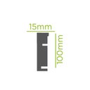 Ver imagem 2 de Guarnição 10cm x 15mm Metro Linear Barra 225cm Guarnições Branco Graddus