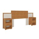 Ver imagem 2 de Cabeceira para Cama Casal em Mdf 233 Cm de Largura com 2 Mesas de Cabeceira Dinamarca