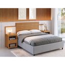 Ver imagem 1 de Cabeceira para Cama Casal em Mdf 233 Cm de Largura com 2 Mesas de Cabeceira Dinamarca
