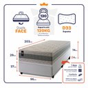 Ver imagem 3 de Conjunto Box Baú Solteirão Oxford Branco 96x203x74 Espuma D33