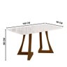 Mesa de Jantar Ana Retangular 160x90cm com Vidro – Madeira de Reflorestamento, Tampo 25mm, Bordas - 3