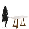 Mesa de Jantar Ana Retangular 160x90cm com Vidro – Madeira de Reflorestamento, Tampo 25mm, Bordas - 2