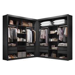 Closet Casal Premium 8 Gavetas Amoudi Móveis Preto - 5