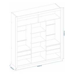 Closet Casal Premium 8 Gavetas Amoudi Móveis Preto - 6