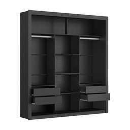 Closet Casal Premium 8 Gavetas Amoudi Móveis Preto - 4