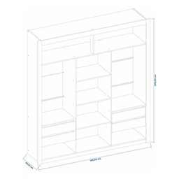 Closet Casal Premium 8 Gavetas Amoudi Móveis Preto - 6