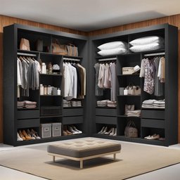 Closet Casal Premium 8 Gavetas Amoudi Móveis Preto - 1