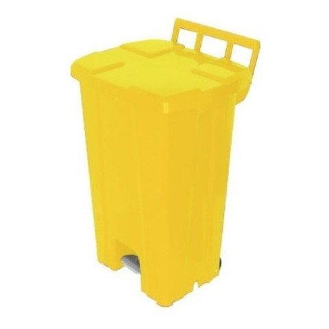 Cesto Lixeira Com Rodas E Pedal 100l Marca Jsn:Amarelo