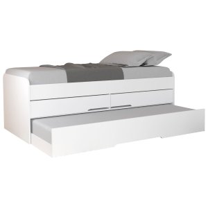 Cama Bibox de Solteiro com Cama Auxiliar e 2 Gavetas - Juliette - Robel Móveis Bicama de Solteiro Ro