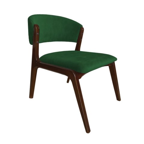 Cadeira Kethellen Premium Madeira Maciça Mel Veludo Verde