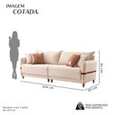 Ver imagem 3 de Sofá para Sala de Estar 4 Lugares 245cm Linho Living Canela