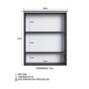 Ver imagem 5 de Armário Espelheira para Banheiro com 2 Portas e Iluminação Led Es8040 Grafite