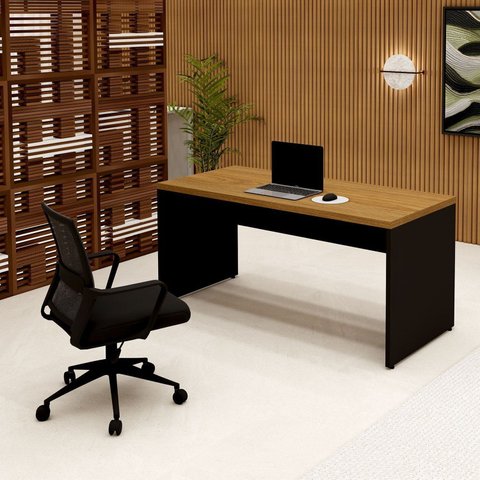 Escrivaninha Escritório 160x70cm com Pés Painel 100% MDF Corporate